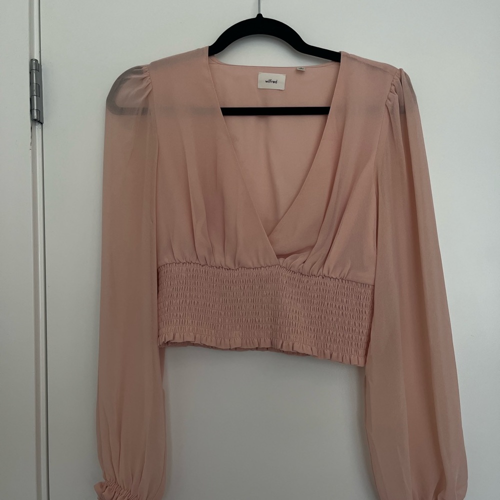 Aritzia Wilfred Wistful Pink Blouse